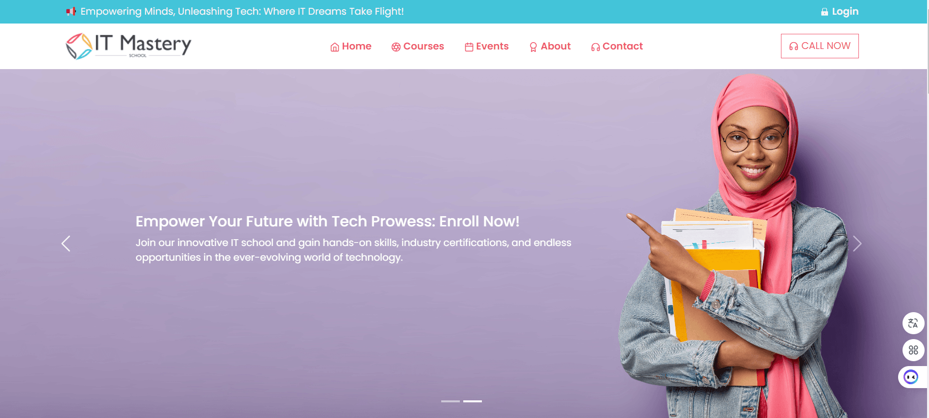 Educational platform built with React